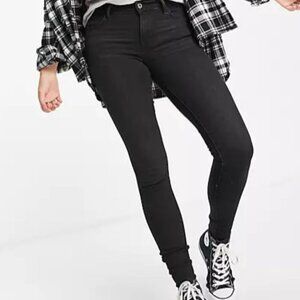 WOMENS LEVI 710 Super Skinny Jeans Washed Black Classic Levi's SIZE 26 32L